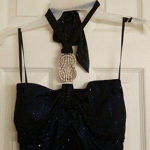 Blue and black homecoming dress